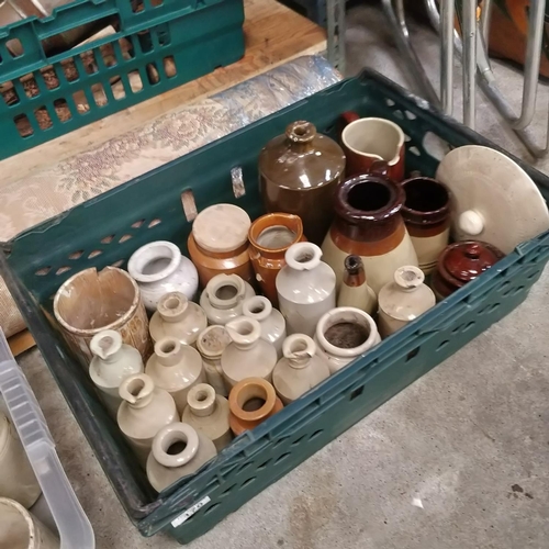 170 - Large Crate Of Clay Jars etc