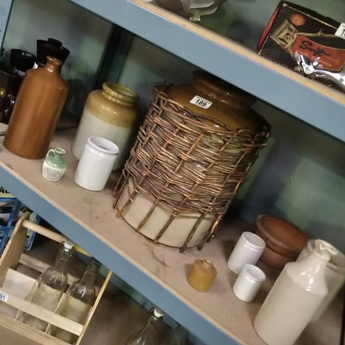 189 - Lot Of Earthernware Jars & Bottles