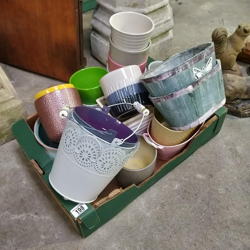 198 - Box Lot Of Plant Pots