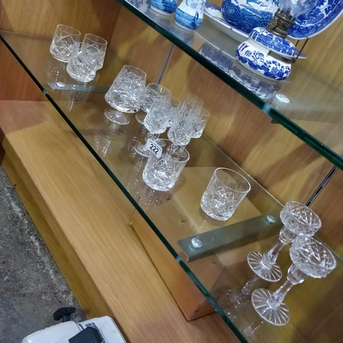 222 - 2 Waterford Crystal Tumblers & 13 Pieces Of Tyrone Crystal