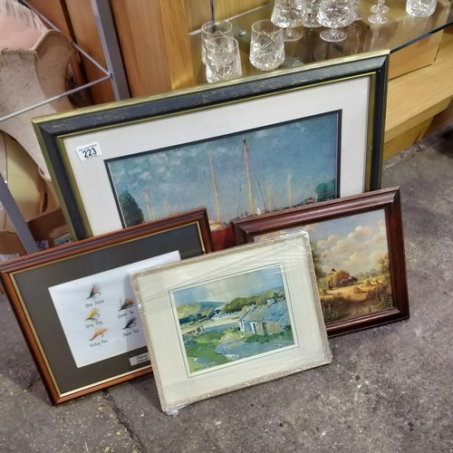 223 - Lot Of Prints Including Monet, Wilks & Boxed Fishing Flies