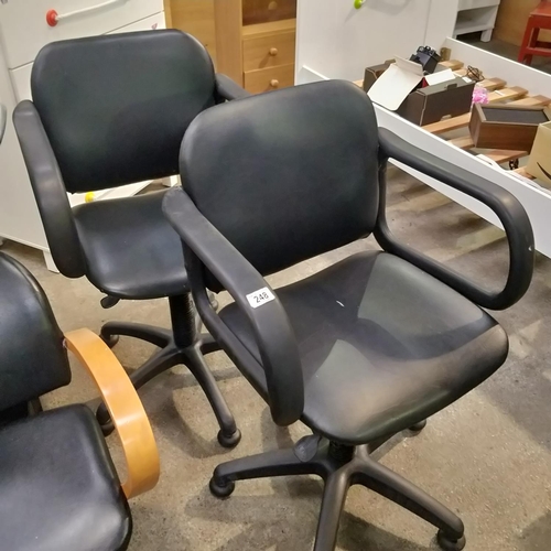 248 - Pair Of Black Leather Office Chairs