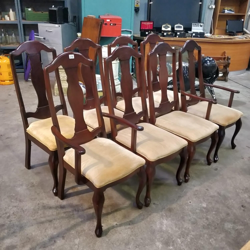 278 - 8 Good Mahogany Dining Chairs Including 2 Carvers