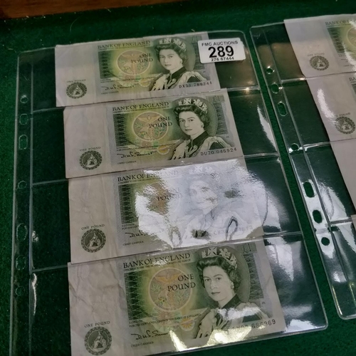 289 - 4x Bank Of England £1 Notes