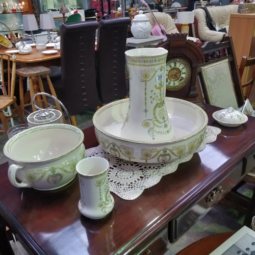 308 - Beautiful Jug Basin, Soap Dish, Chamber Pot & Cup