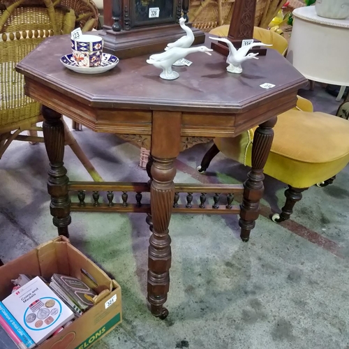 322 - Antique Mahogany Octagonal Occassional Table