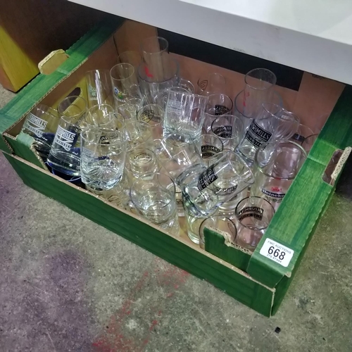 668 - Box Lot Of Glassware