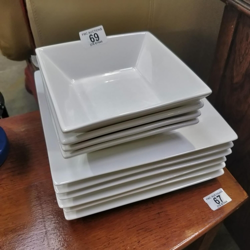 69 - Square Dinner Plates & Soup Dishes