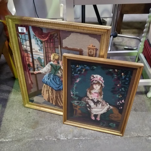 93 - 2 Lovely Framed Tapestrys