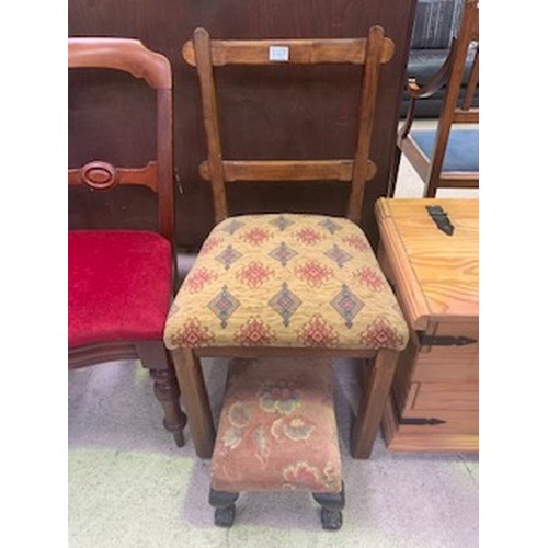 995A - A Lovely Upholstered Chair With Small Footstool