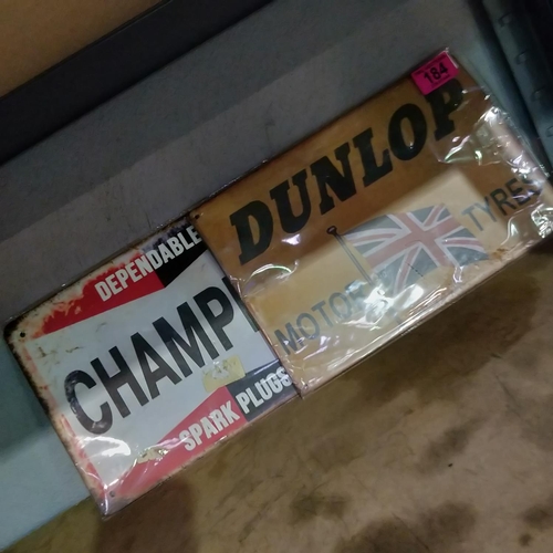 184 - Dunlop & Champion Tin Sign