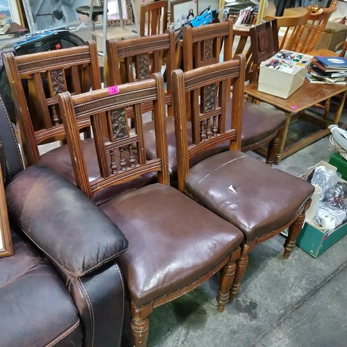 76 - 5 Old Mahogany Chairs & 1 Carver