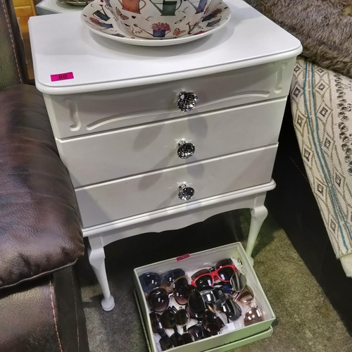 80 - Lovely 3 Drawer White Unit