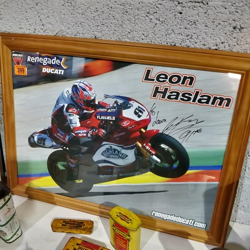 399 - Framed Signed Lean Haslam Picture