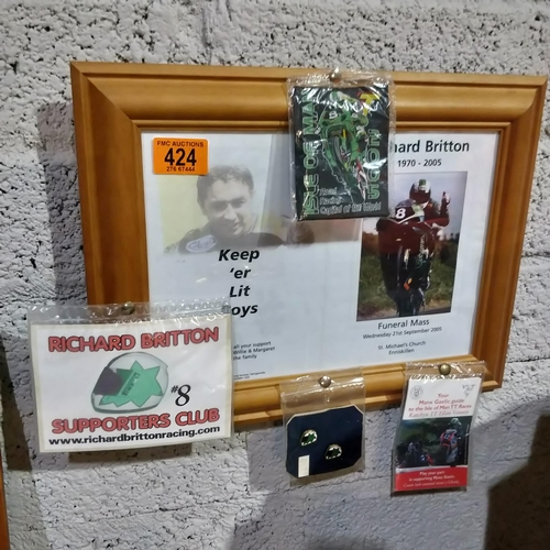 424 - Framed Richard Britton Funeral Mass & Other Items