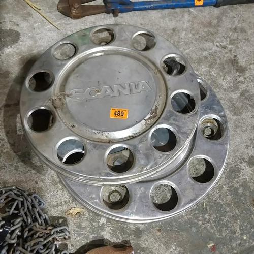 489 - Pair Of Scania Hubcaps