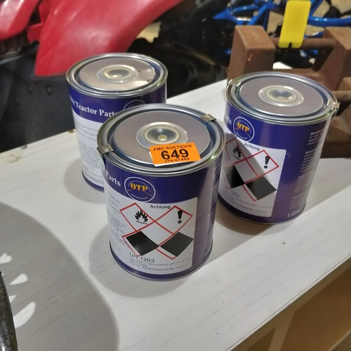 649 - 3 Tins Of MF Grey Paint