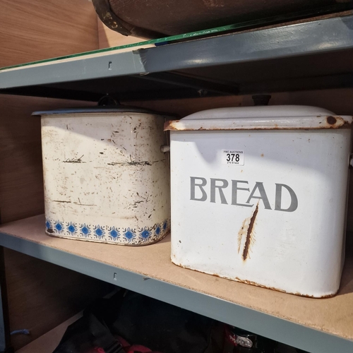 378 - 2 Old Bread Bins