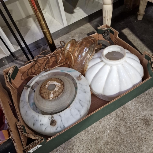 597 - Assorted Box Of Old Lampshades