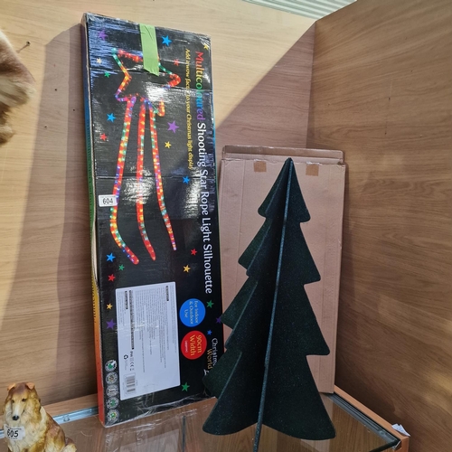 604 - Glitter Tree & Shooting Star Christmas Decoration