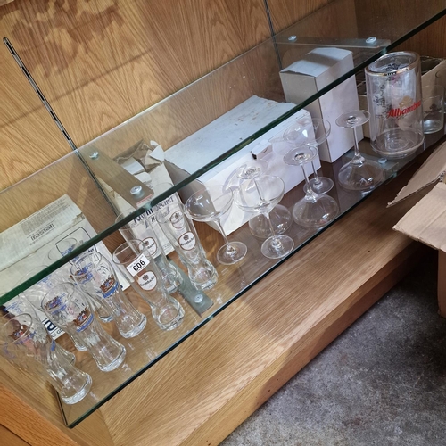 606 - Lot Of Glasses Inc Wine Cooler