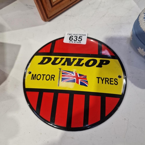 635 - Small Enamel Dunlop Sign