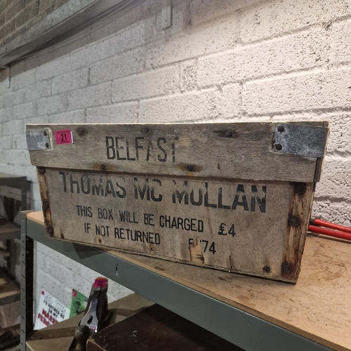 21 - Old Thomas McMullan Wooden Crate