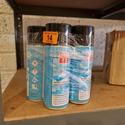 14 - 6 Tins Of Sanitiser Spray