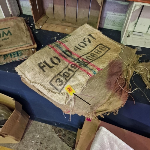 219 - Lot Of 5 Hessian Sacks