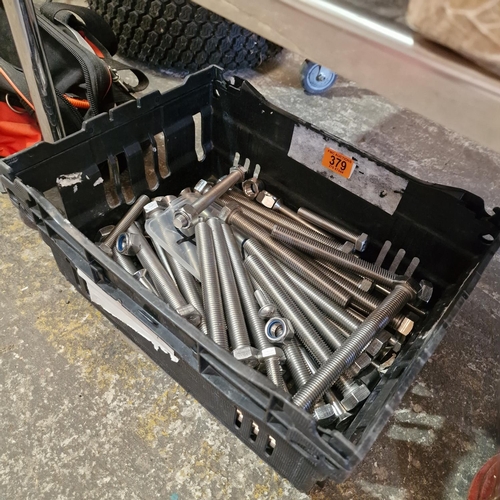 379 - Crate Of Large Stainless Steel Bolts