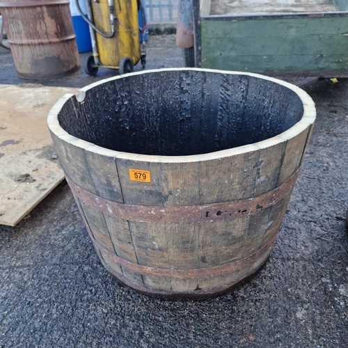 579 - Whiskey Barrell Planter