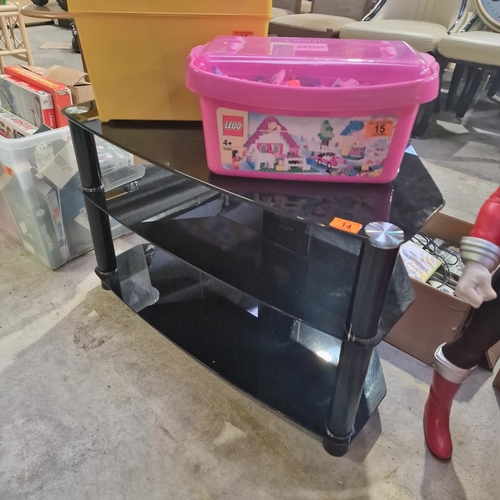 14 - Black Glass TV Unit