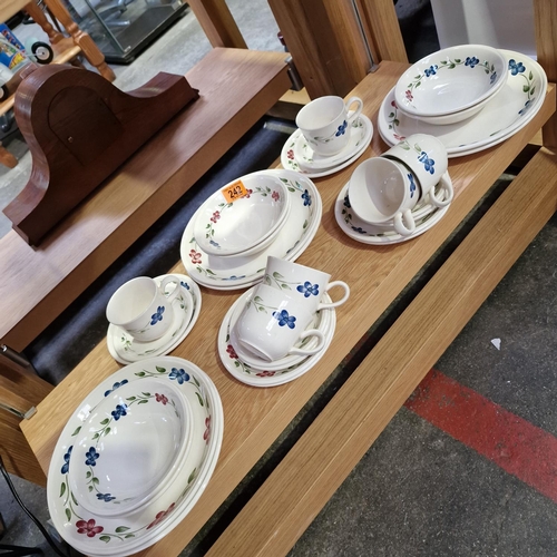 242 - Staffordshire Dinner Set To Inc Cups, Bowls, Plates