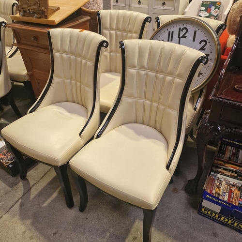 55 - Lot Of 8 Cream Chairs