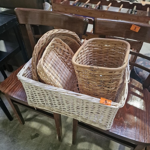 6 - Lot Of Wicker Baskets