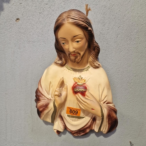 809 - Lovely Sacred Heart Wall Statue