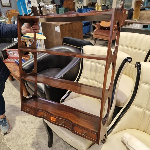 960 - Mahogany Wall Shelving Unit