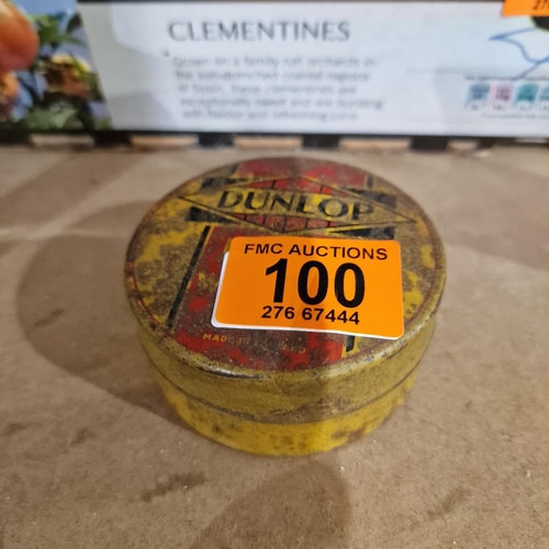 100 - Small Rare Dunlop Tin