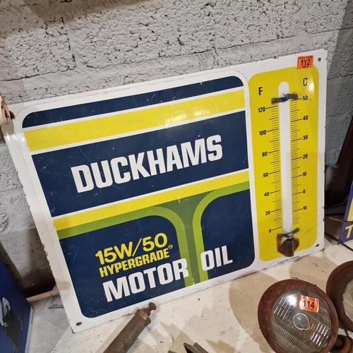 112 - Enamel Duckhams Motor Oil Chart