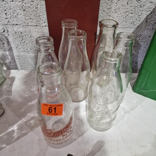 61 - Lot Of Assorted Milk Bottles Inc Johnstons Ballymena