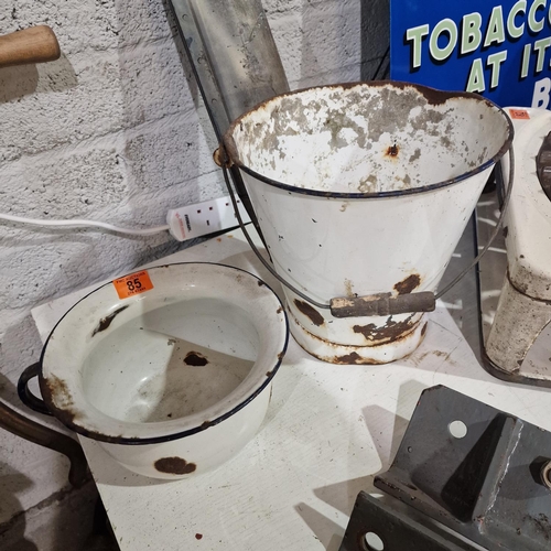 85 - 2 Lots Of Enamel Ware