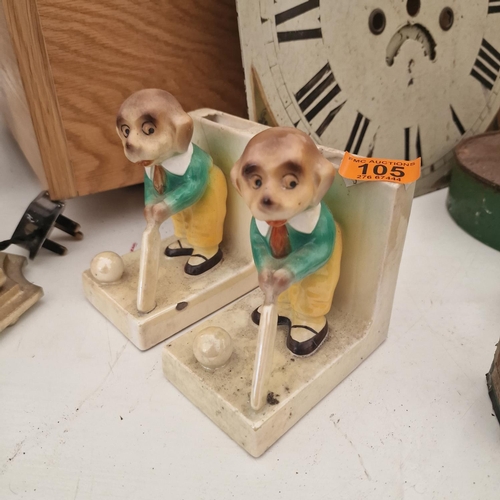 105 - Old Pair Of Golfers Bookends