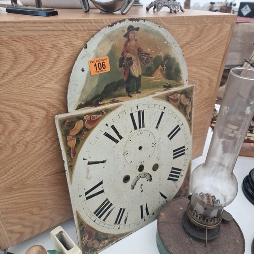 106 - Hand Painted Grandfather Clock Face