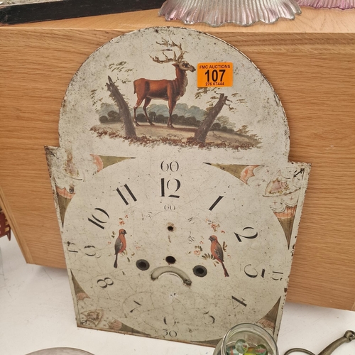 107 - Hand Painted Grandfather Clock Face