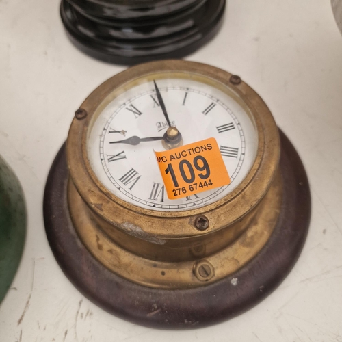 109 - Old Brass Ships Clock (Battery)