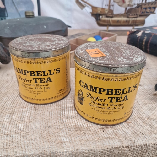 11 - Pair Of Old Campbells Perfect 
Tea Tins