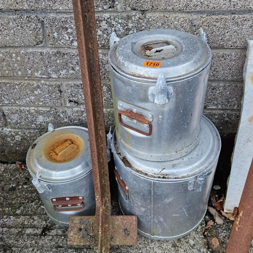 1710 - Lot Of 3 Old Cannisters