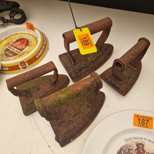 189 - Lot Of 4 Old Irons