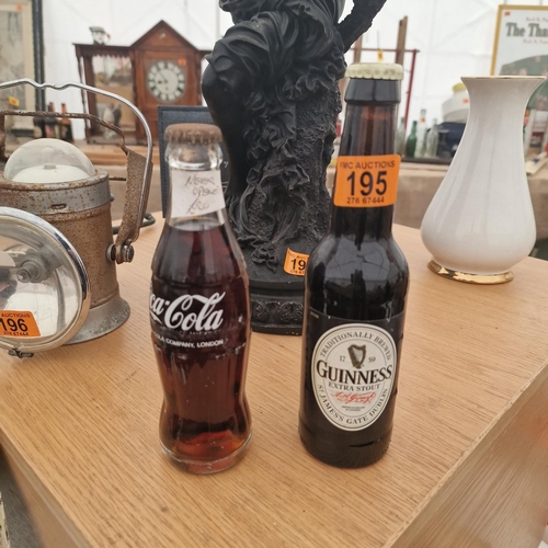 195 - Unopened Guinness & Coca Cola Bottle