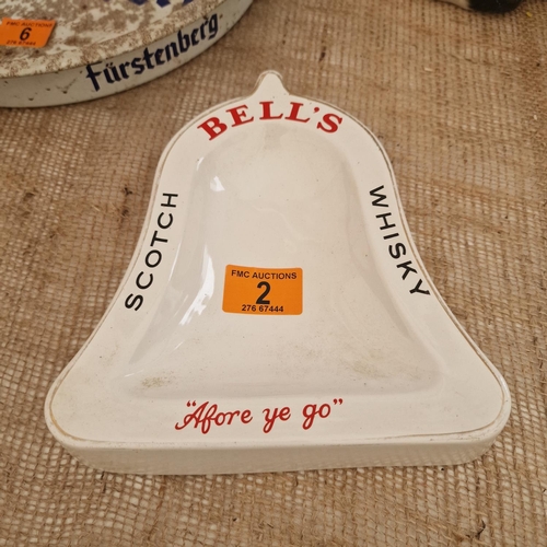 2 - Bells Scotch Whiskey Ashtray